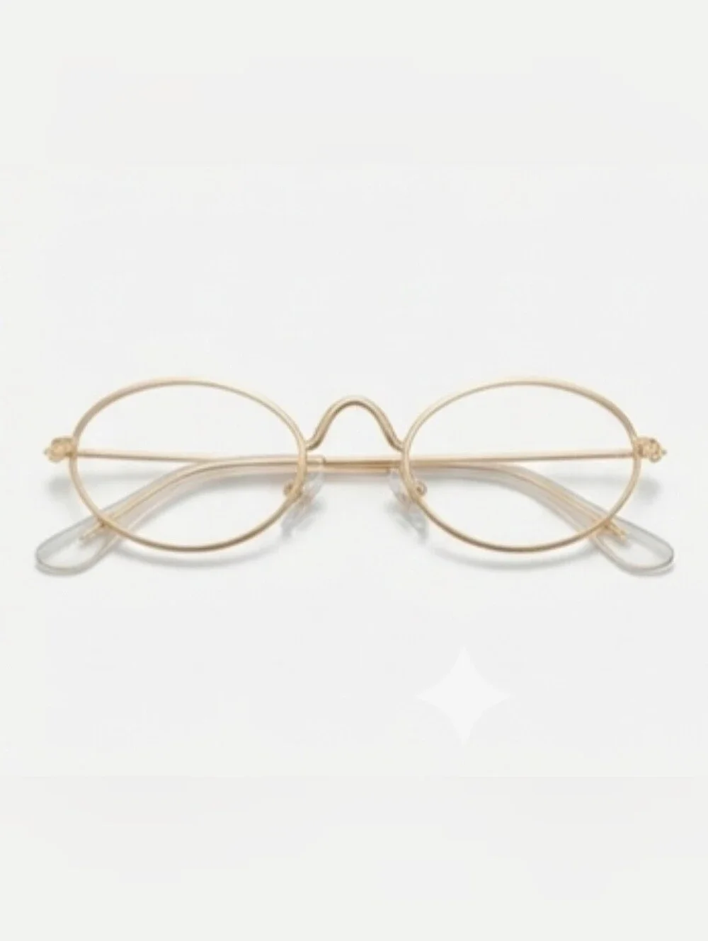 Classic Oval Metal Frame Glasses - Gold